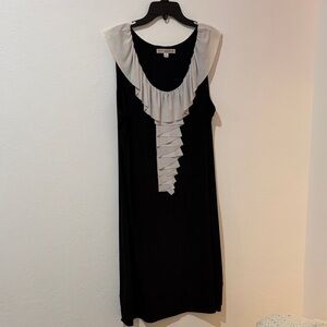 AA Studio Black Dress with White Ruffle Detail